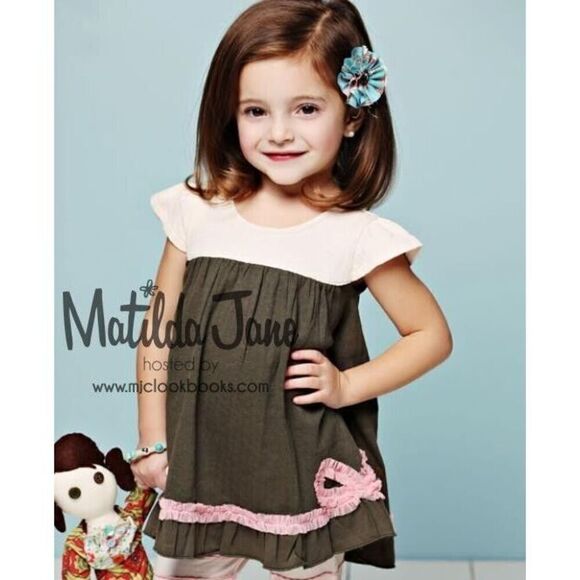 Matilda Jane size 8 Serendipity Yours Truly Bow Tulle Dress Brown - Picture 1 of 7